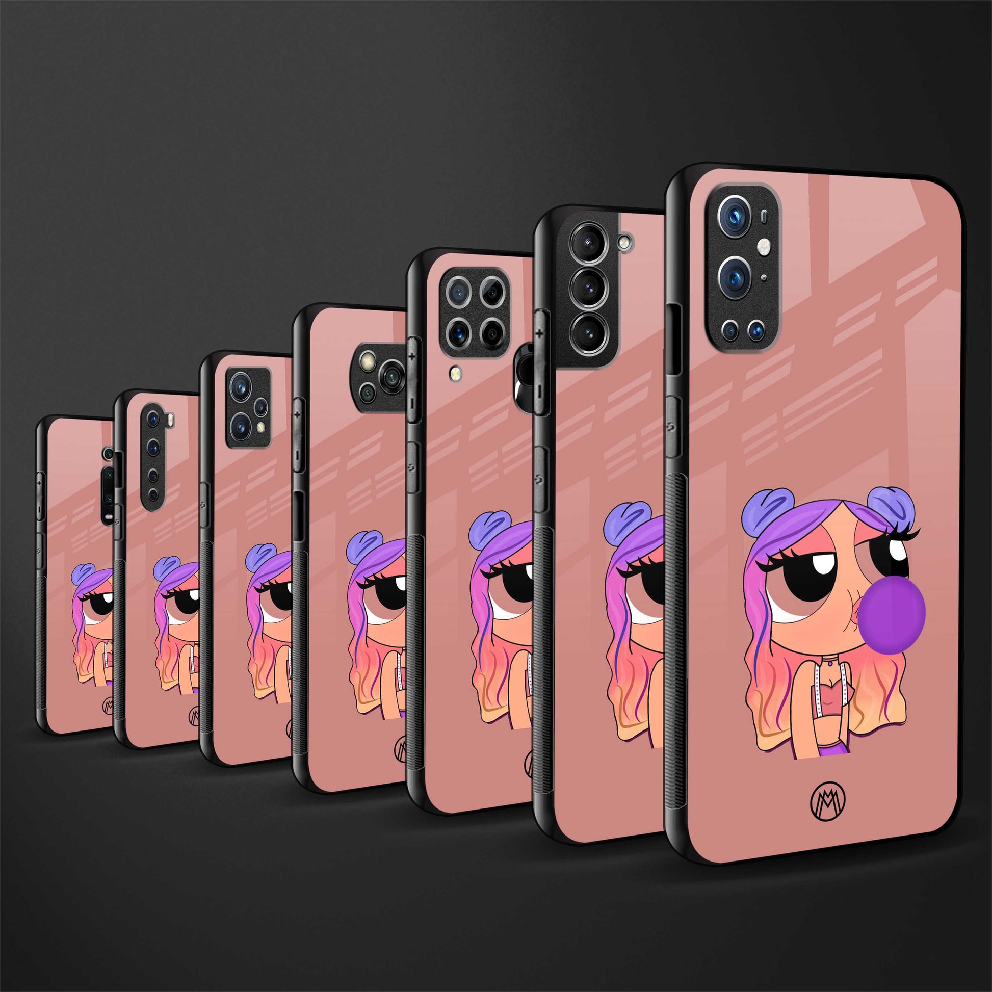 antique purple tote powerpuff girl glass case for samsung galaxy a42 5g image-3