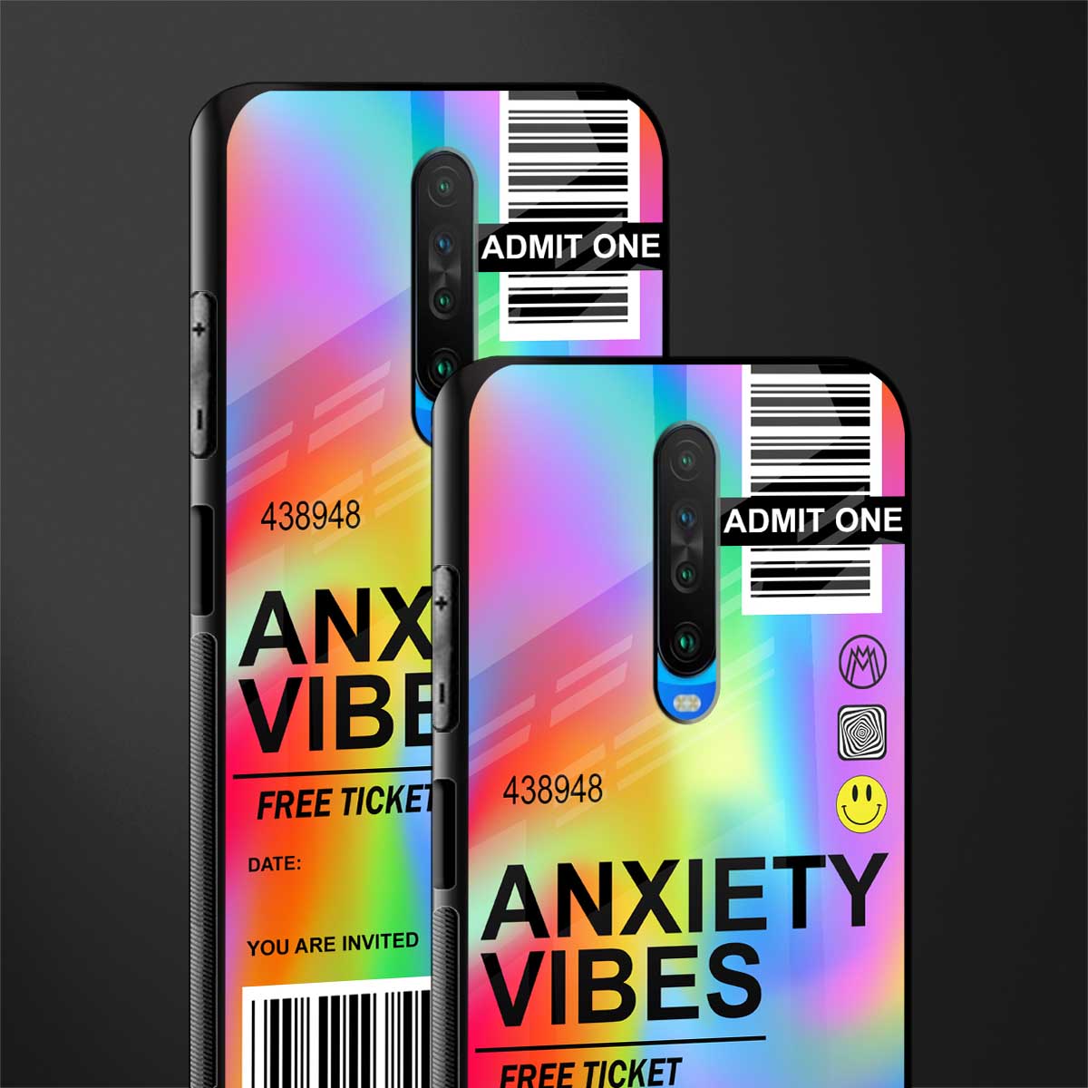 anxiety vibes glass case for poco x2 image-2