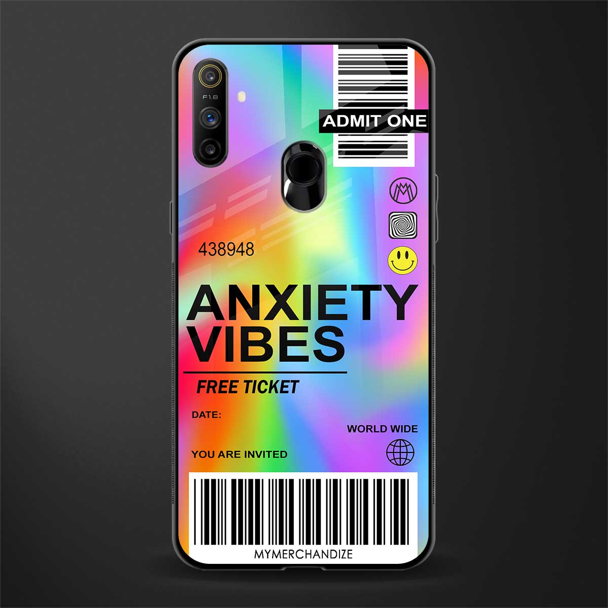 anxiety vibes glass case for realme narzo 10a image