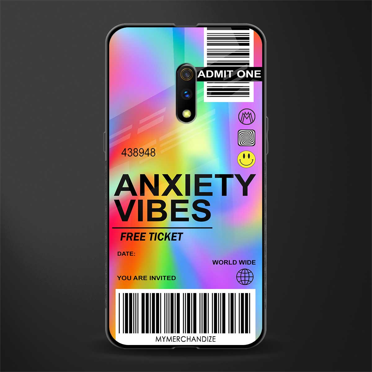 anxiety vibes glass case for realme x image