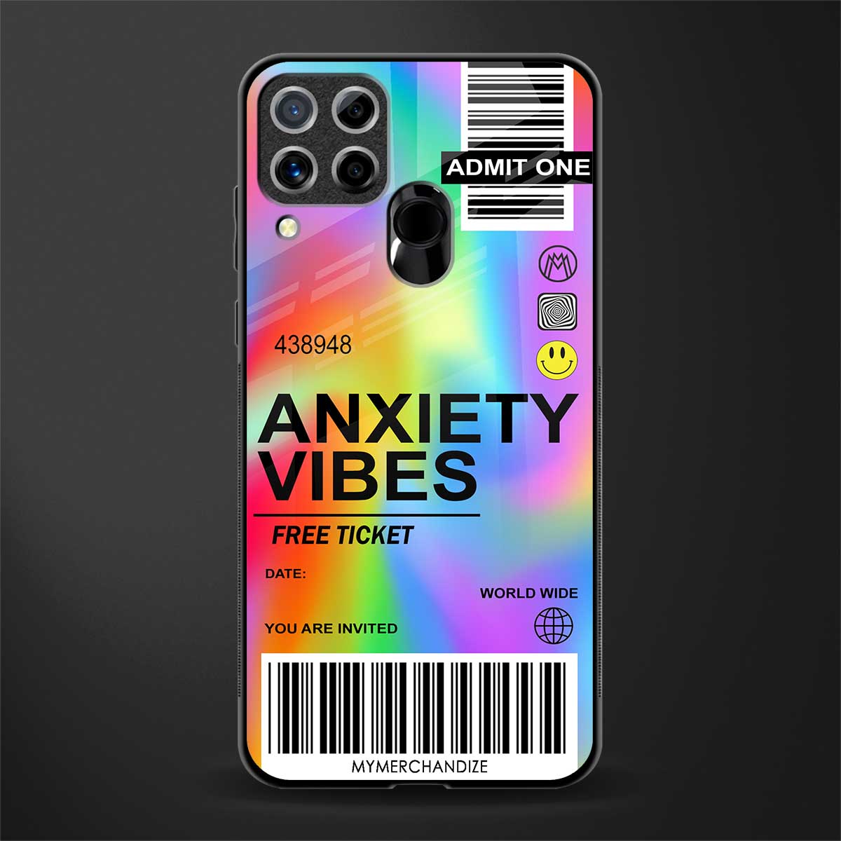 anxiety vibes glass case for realme c15 image