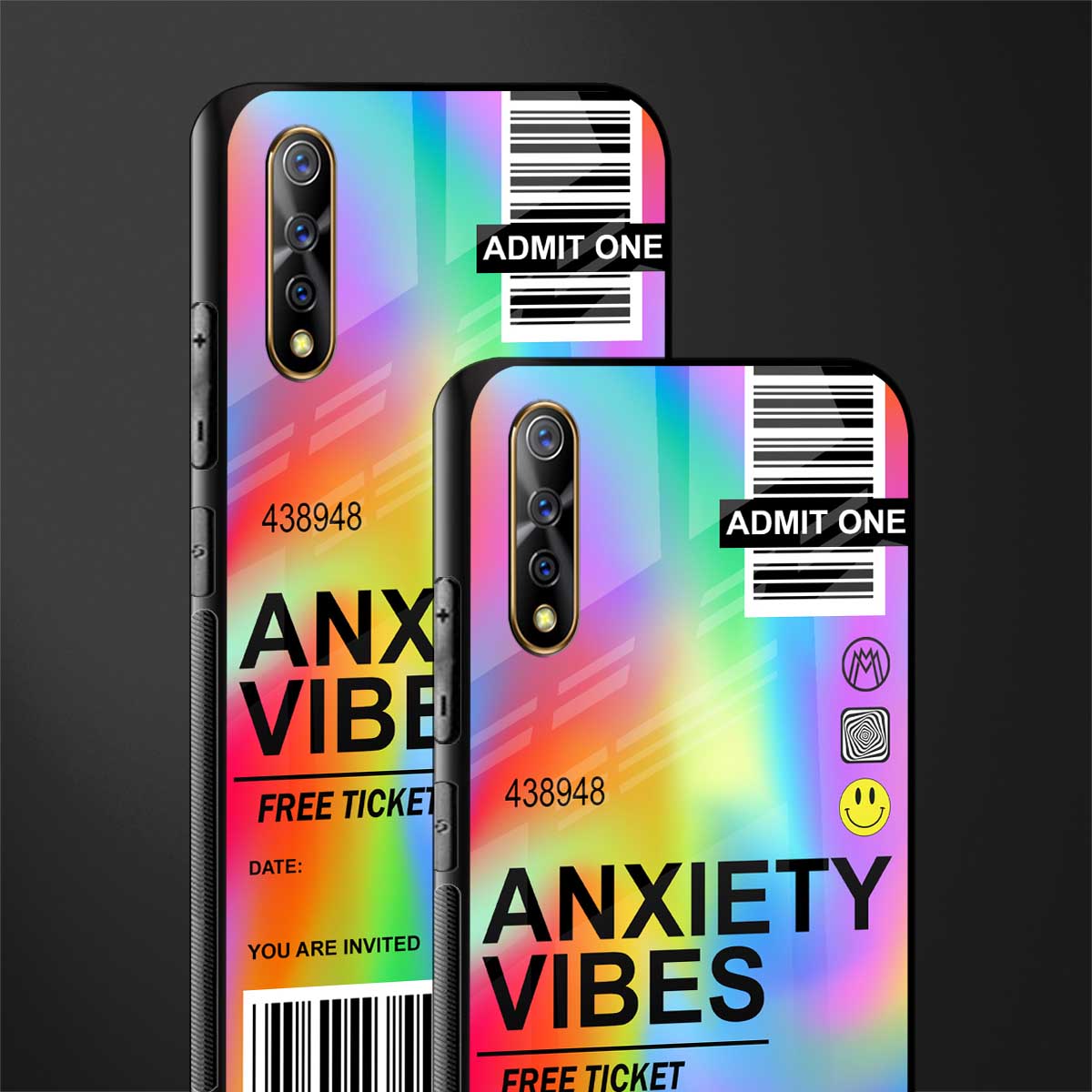 anxiety vibes glass case for vivo z1x image-2