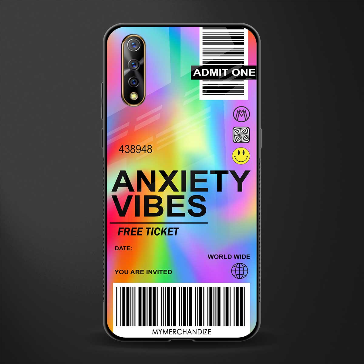 anxiety vibes glass case for vivo z1x image