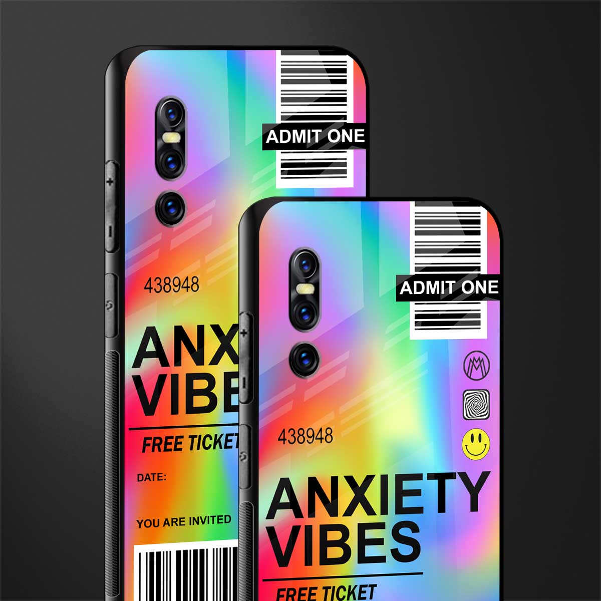 anxiety vibes glass case for vivo v15 pro image-2