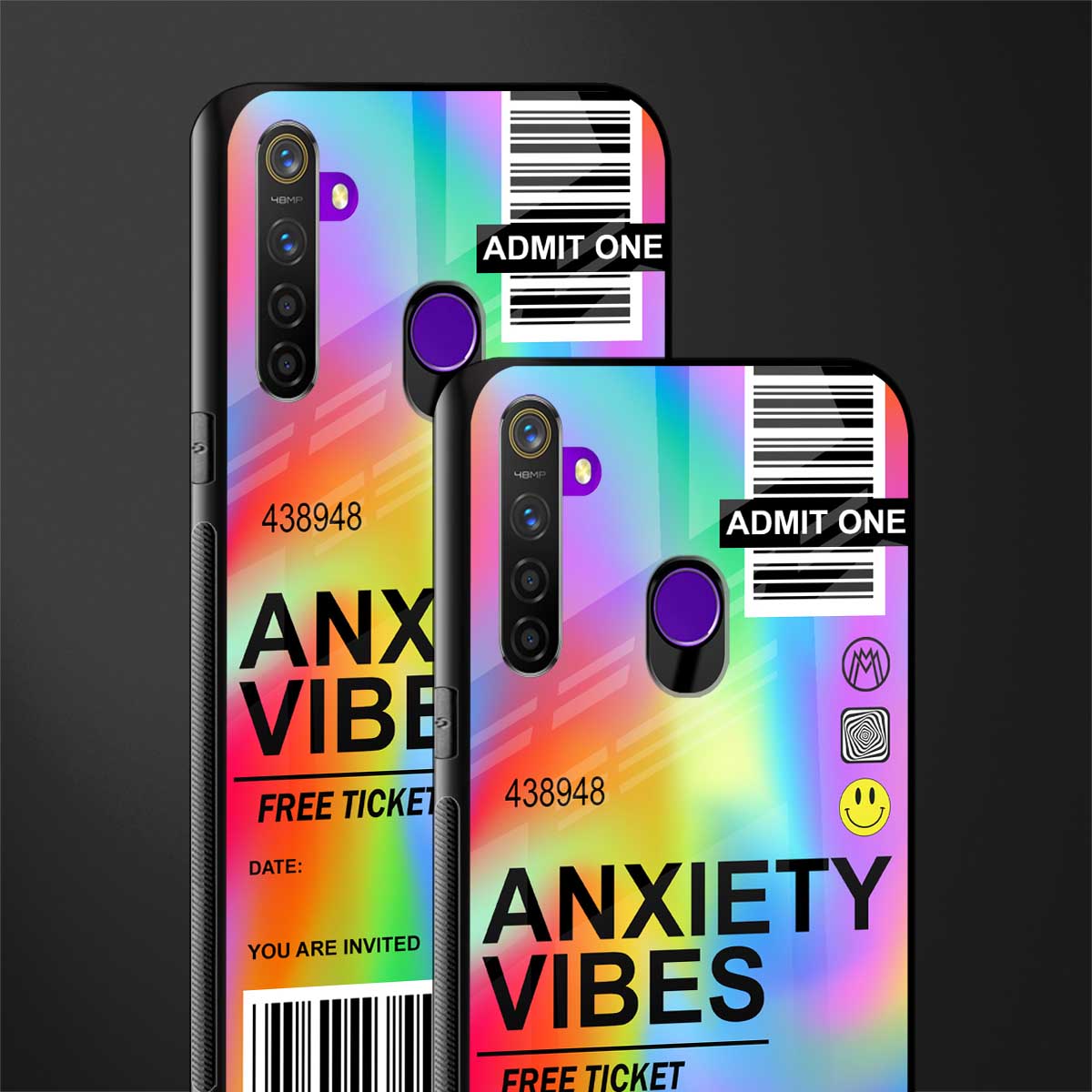 anxiety vibes glass case for realme 5 pro image-2