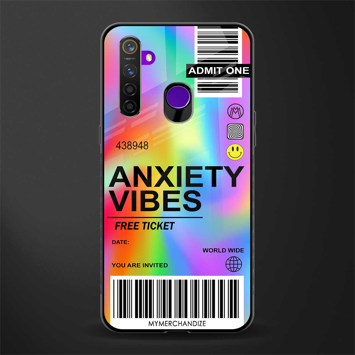 anxiety vibes glass case for realme 5 pro image