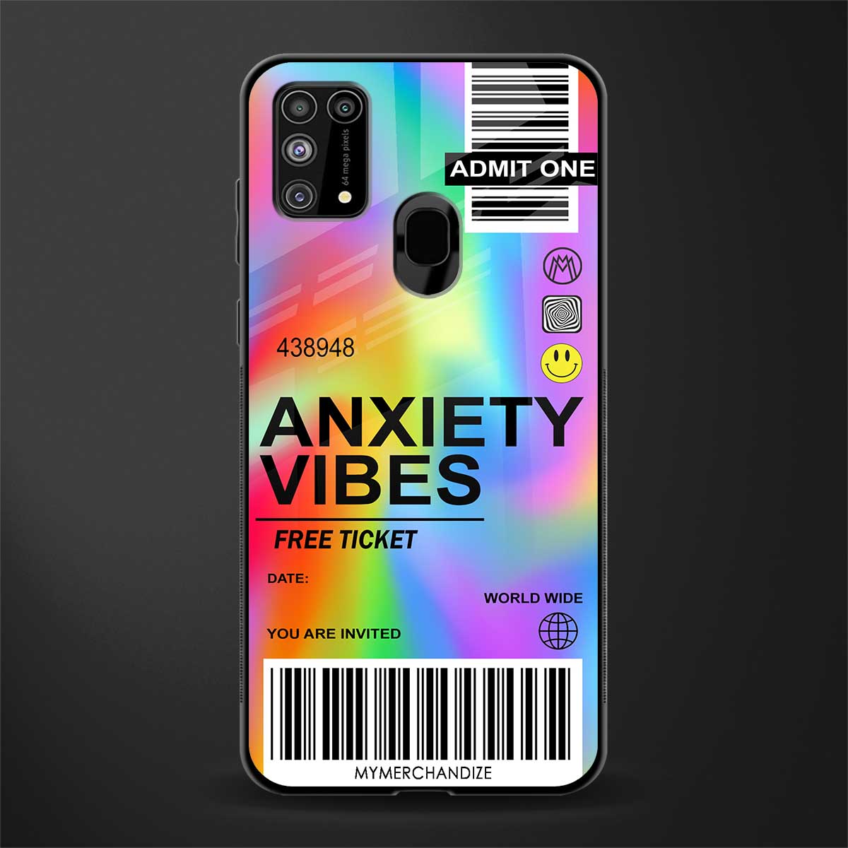 anxiety vibes glass case for samsung galaxy m31 image