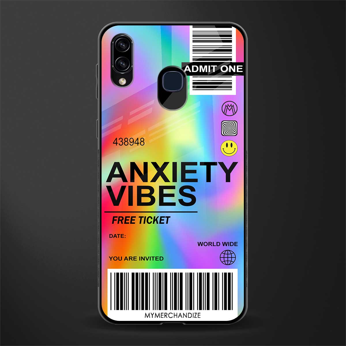 anxiety vibes glass case for samsung galaxy m10s image