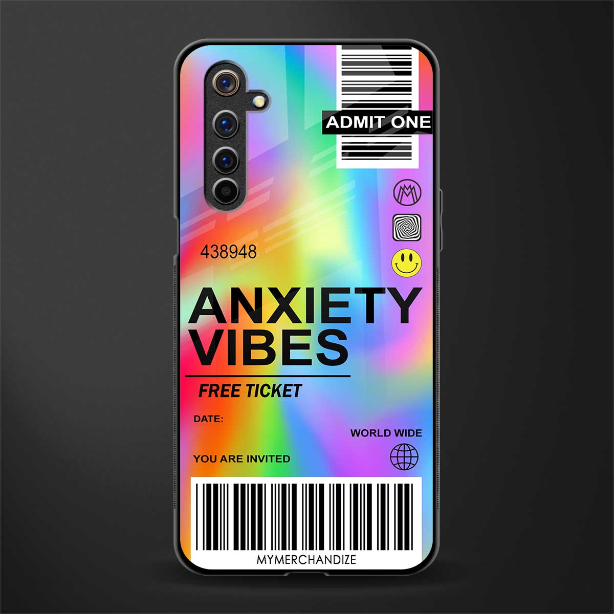 anxiety vibes glass case for realme 6 image