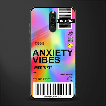 anxiety vibes glass case for redmi 8 image