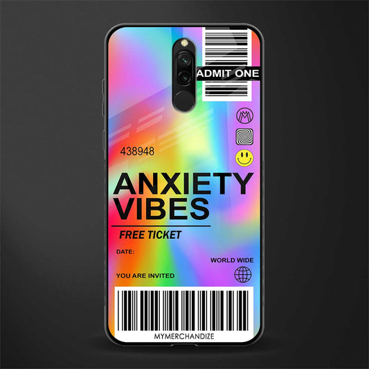 anxiety vibes glass case for redmi 8 image