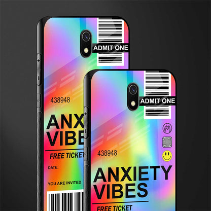 anxiety vibes glass case for redmi 8a image-2