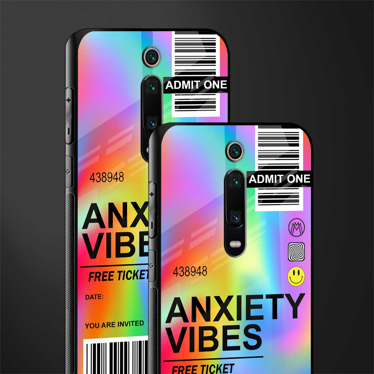 anxiety vibes glass case for redmi k20 image-2