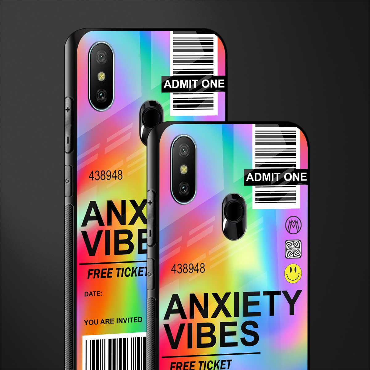 anxiety vibes glass case for redmi 6 pro image-2