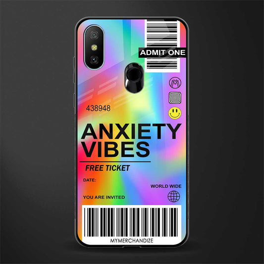 anxiety vibes glass case for redmi 6 pro image