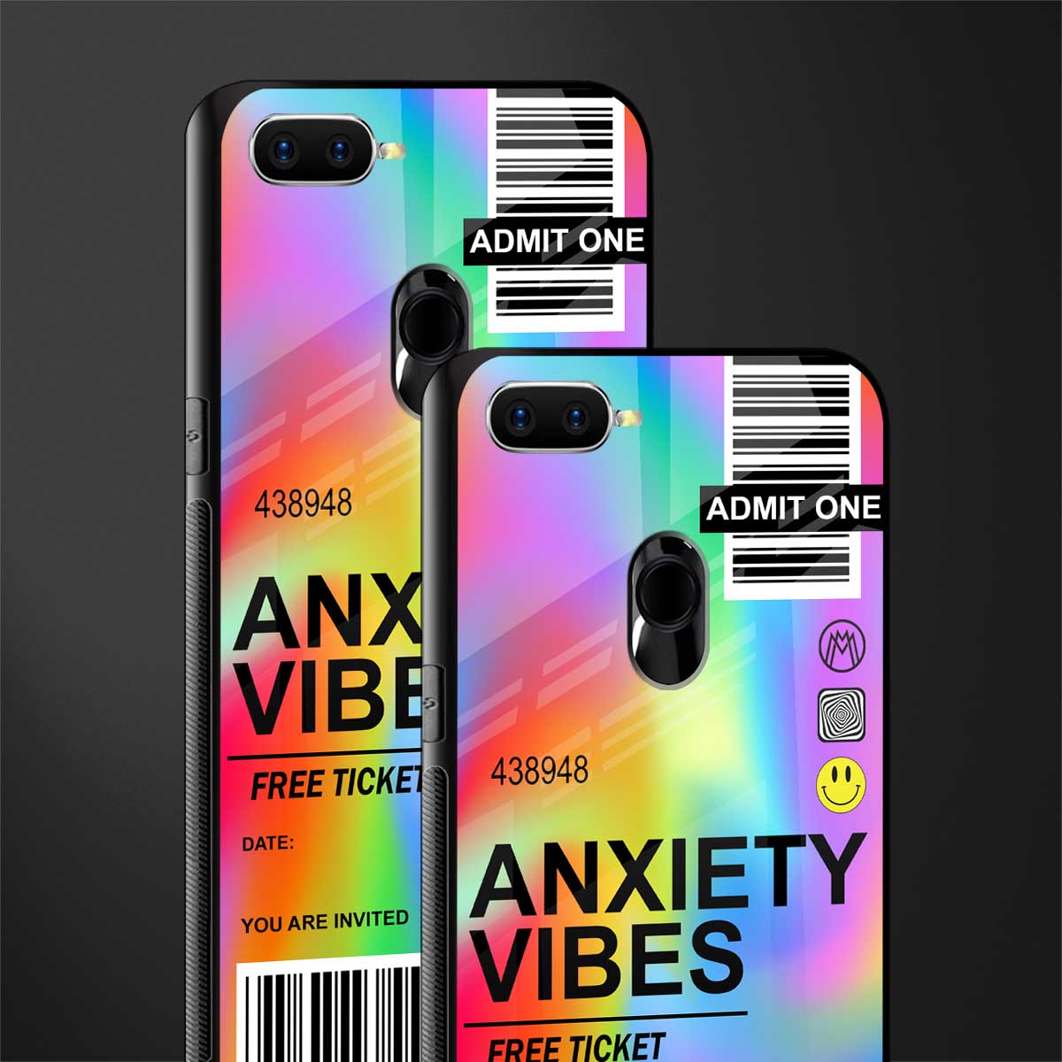 anxiety vibes glass case for oppo a7 image-2