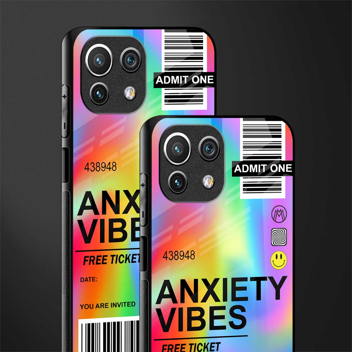 anxiety vibes glass case for mi 11 lite image-2