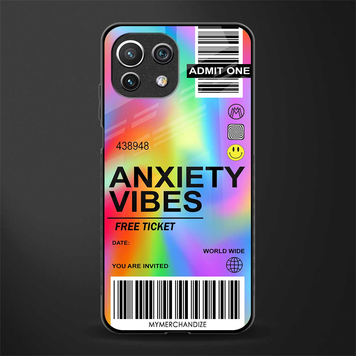 anxiety vibes glass case for mi 11 lite image