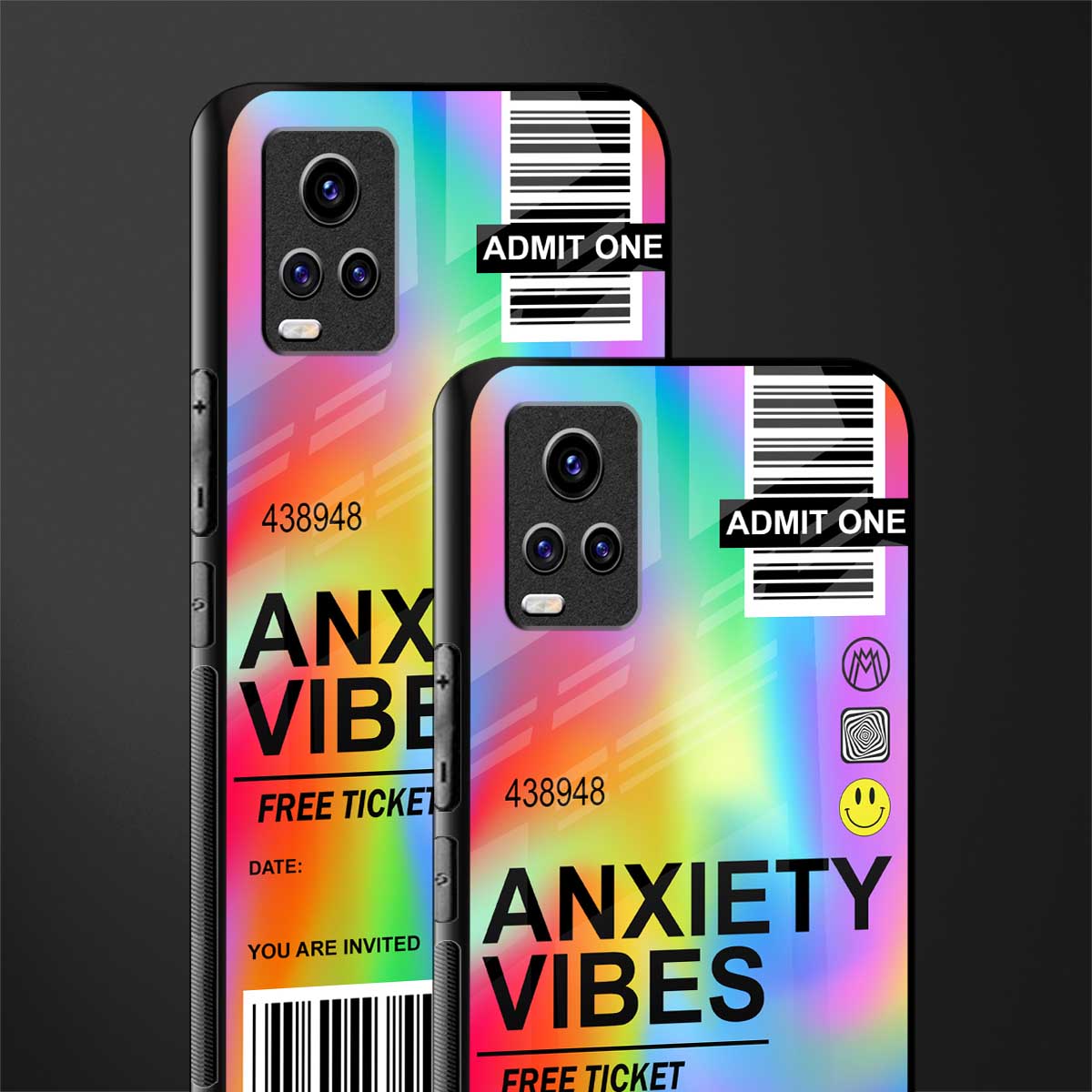 anxiety vibes back phone cover | glass case for vivo y73