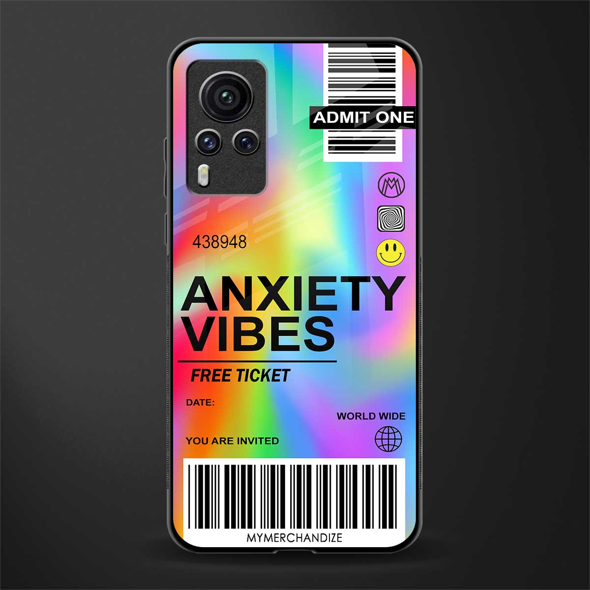 anxiety vibes glass case for vivo x60 pro image