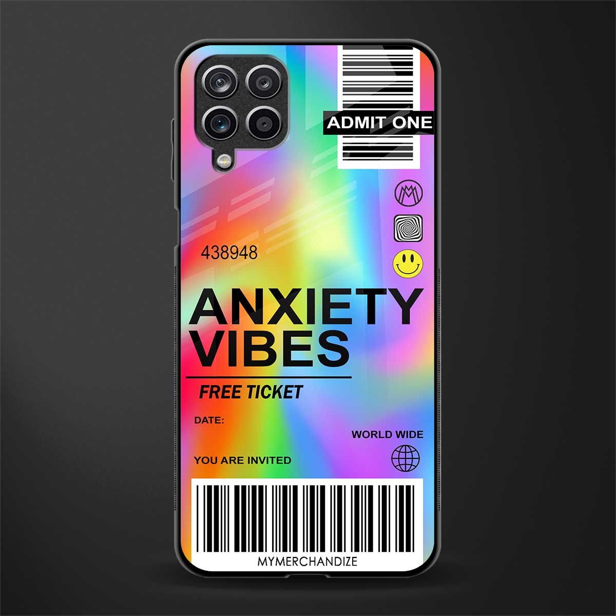 anxiety vibes back phone cover | glass case for samsung galaxy a22 4g