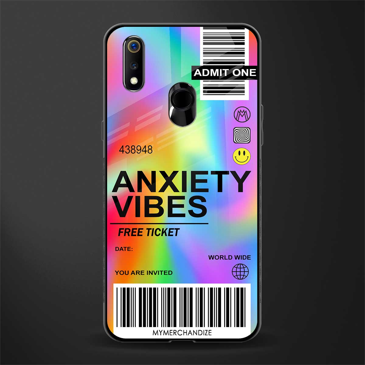 anxiety vibes glass case for realme 3 image