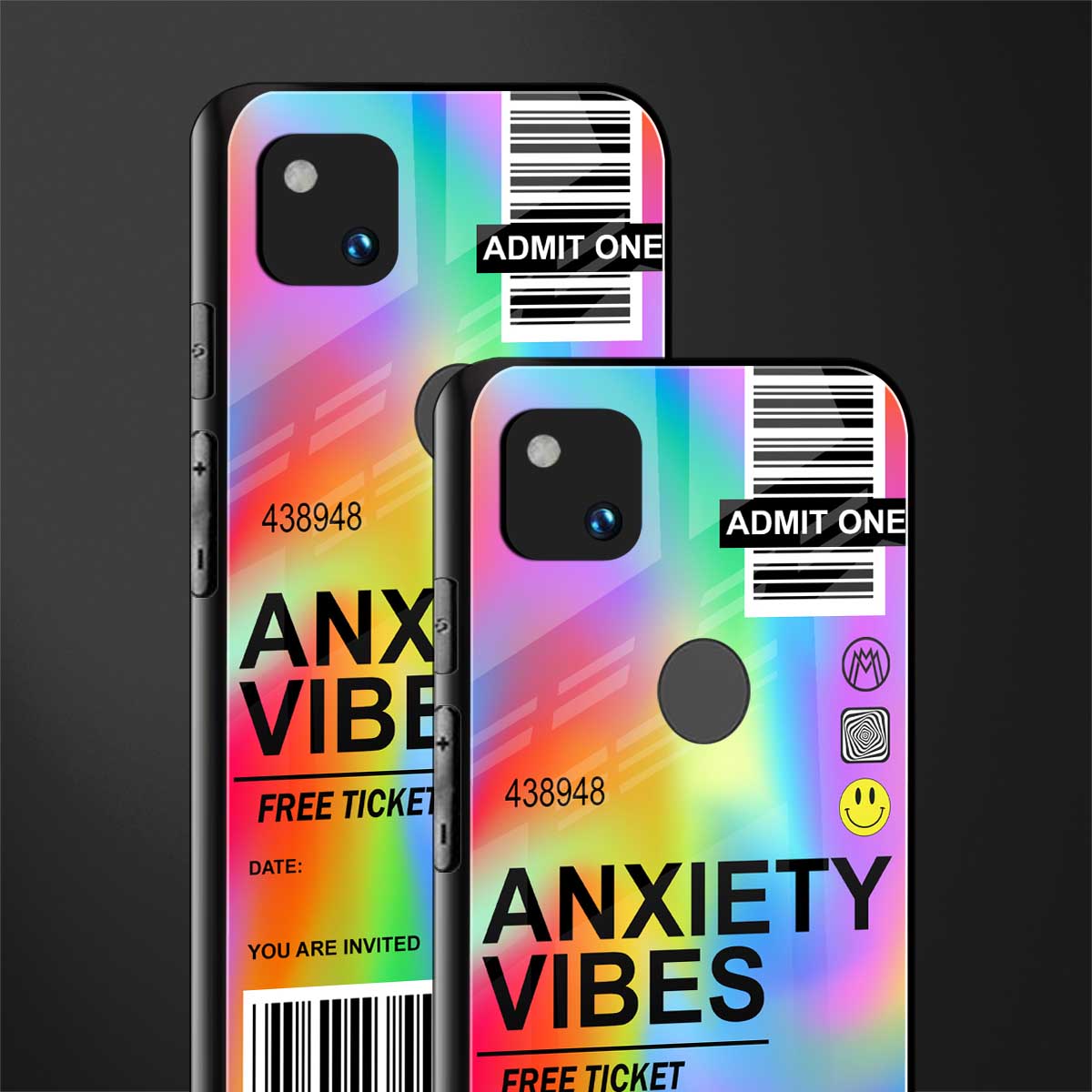 anxiety vibes back phone cover | glass case for google pixel 4a 4g