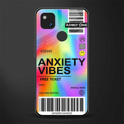 anxiety vibes back phone cover | glass case for google pixel 4a 4g