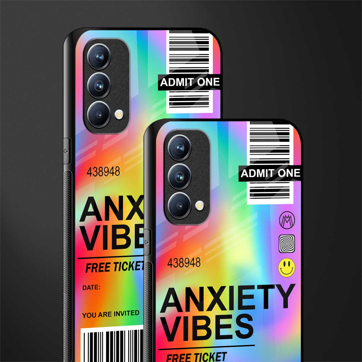 anxiety vibes glass case for oppo f19s image-2