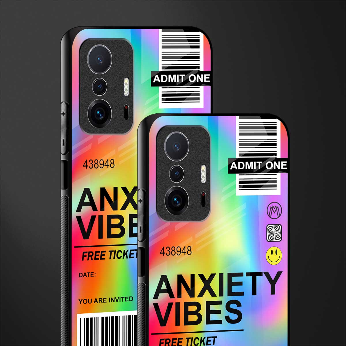 anxiety vibes glass case for mi 11t pro 5g image-2
