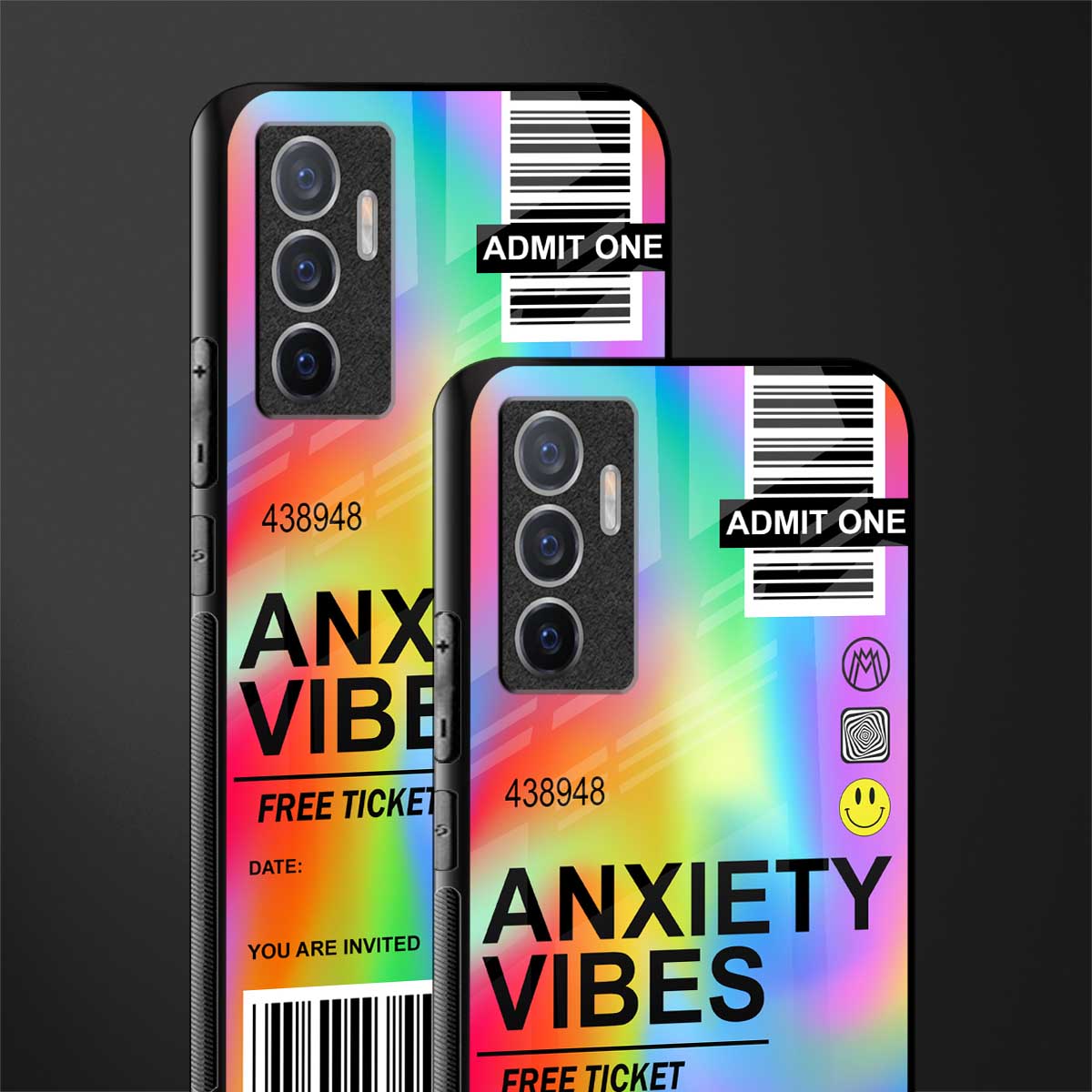 anxiety vibes glass case for vivo v23e image-2