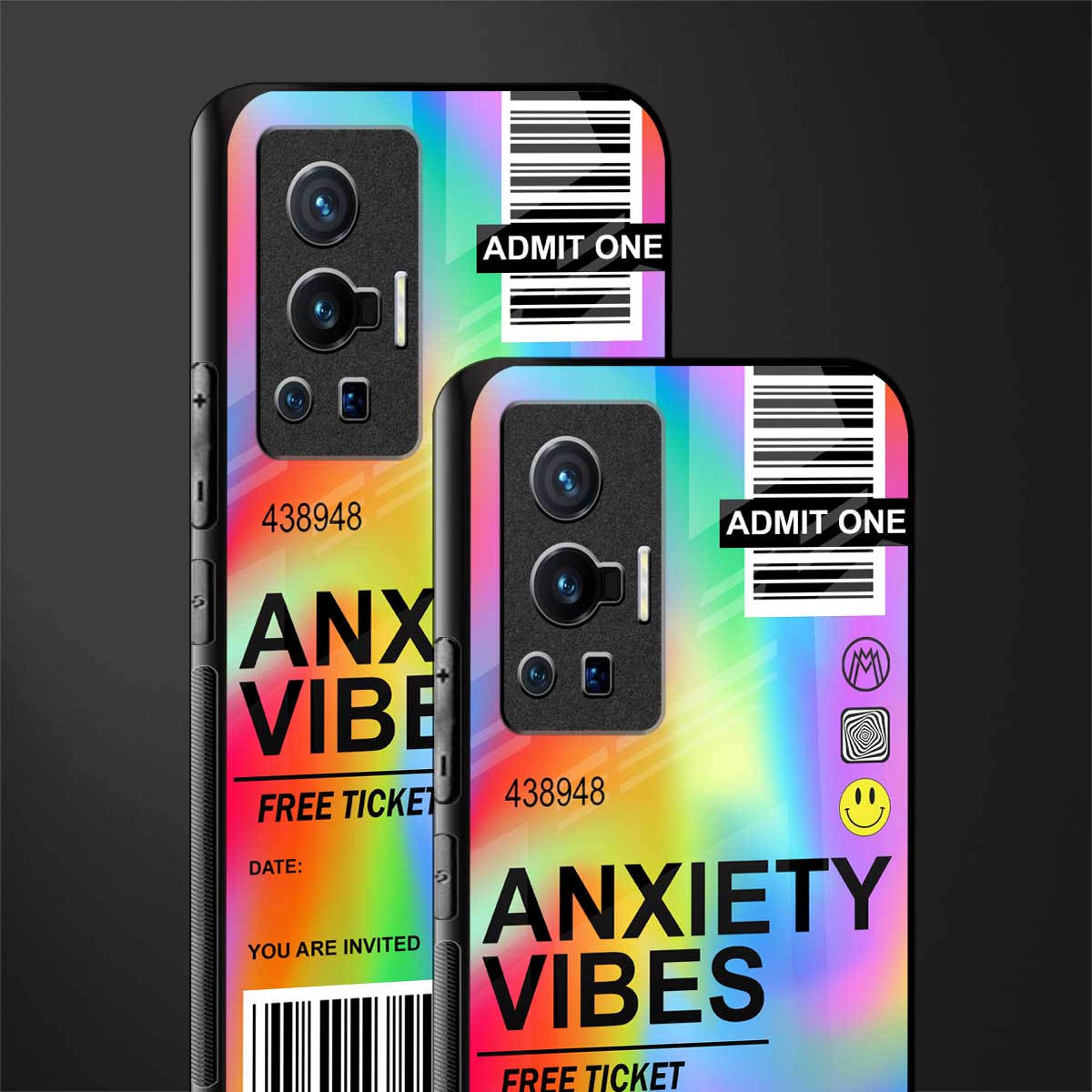 anxiety vibes glass case for vivo x70 pro image-2