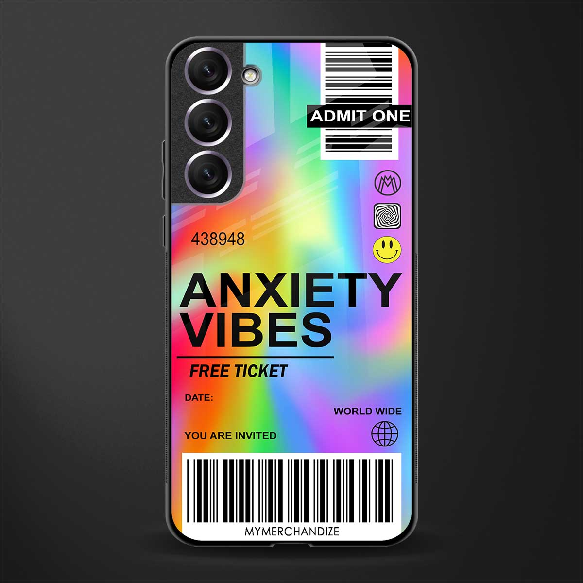 anxiety vibes glass case for samsung galaxy s22 plus 5g image