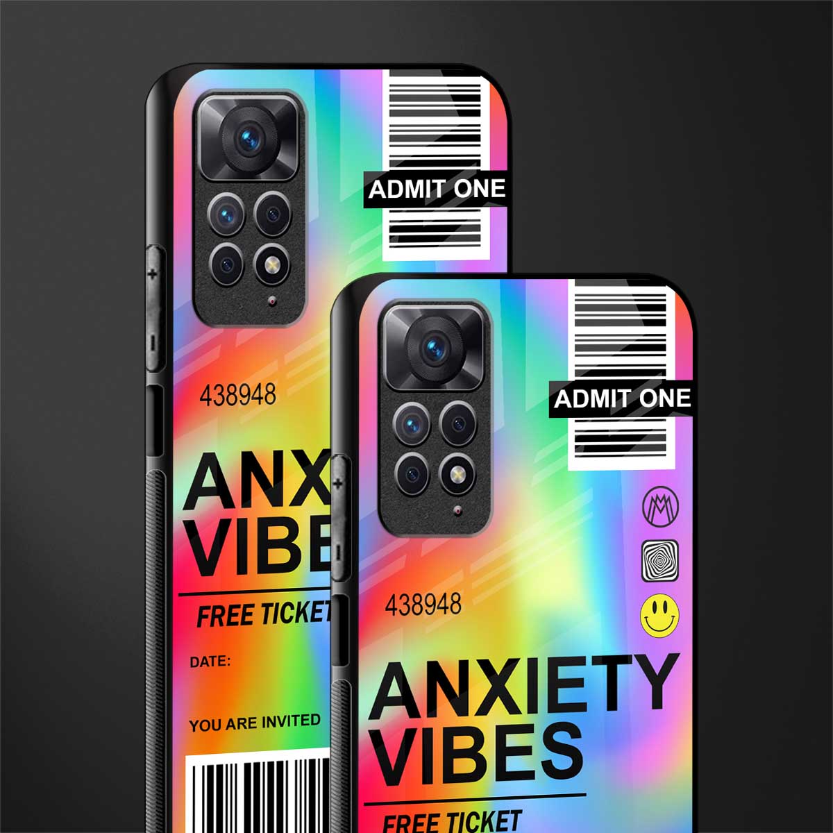 anxiety vibes glass case for redmi note 11 pro image-2