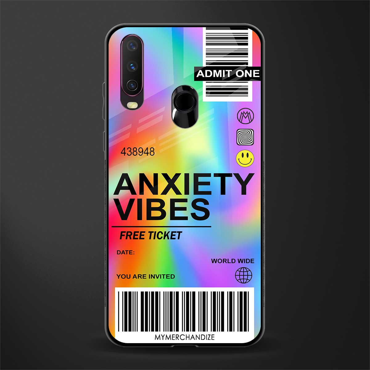 anxiety vibes glass case for vivo y17 image