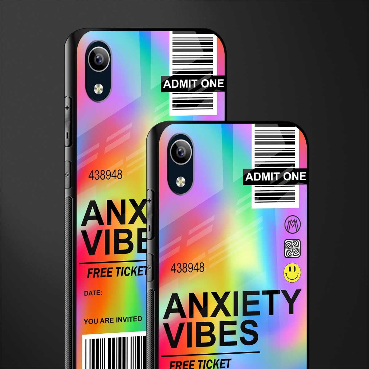 anxiety vibes glass case for vivo y90 image-2