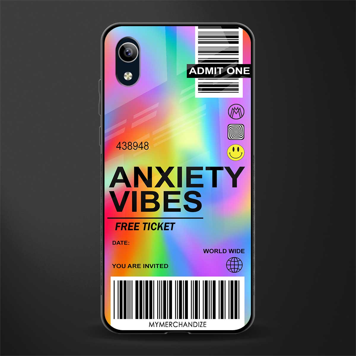 anxiety vibes glass case for vivo y90 image