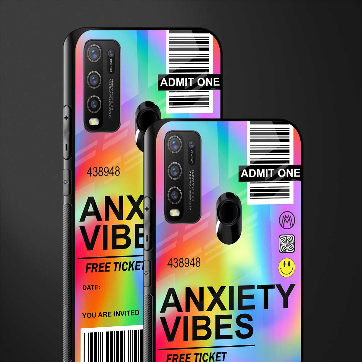 anxiety vibes glass case for vivo y50 image-2