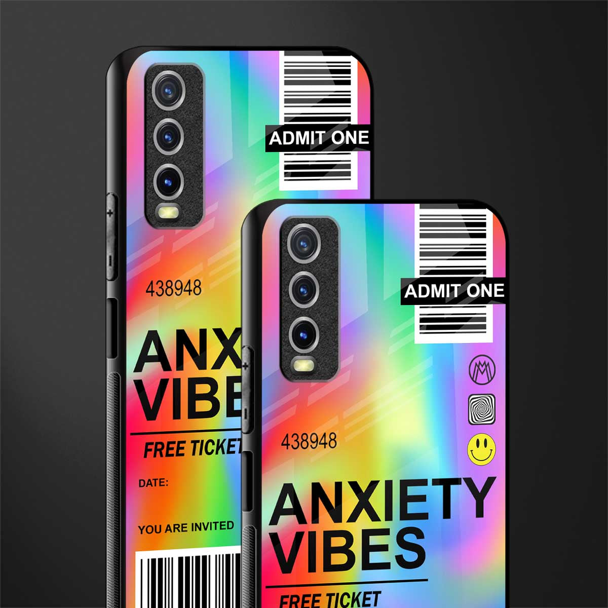 anxiety vibes glass case for vivo y12s image-2