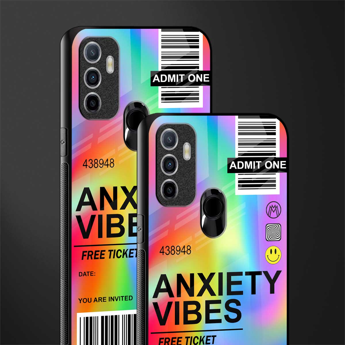anxiety vibes glass case for oppo a53 image-2