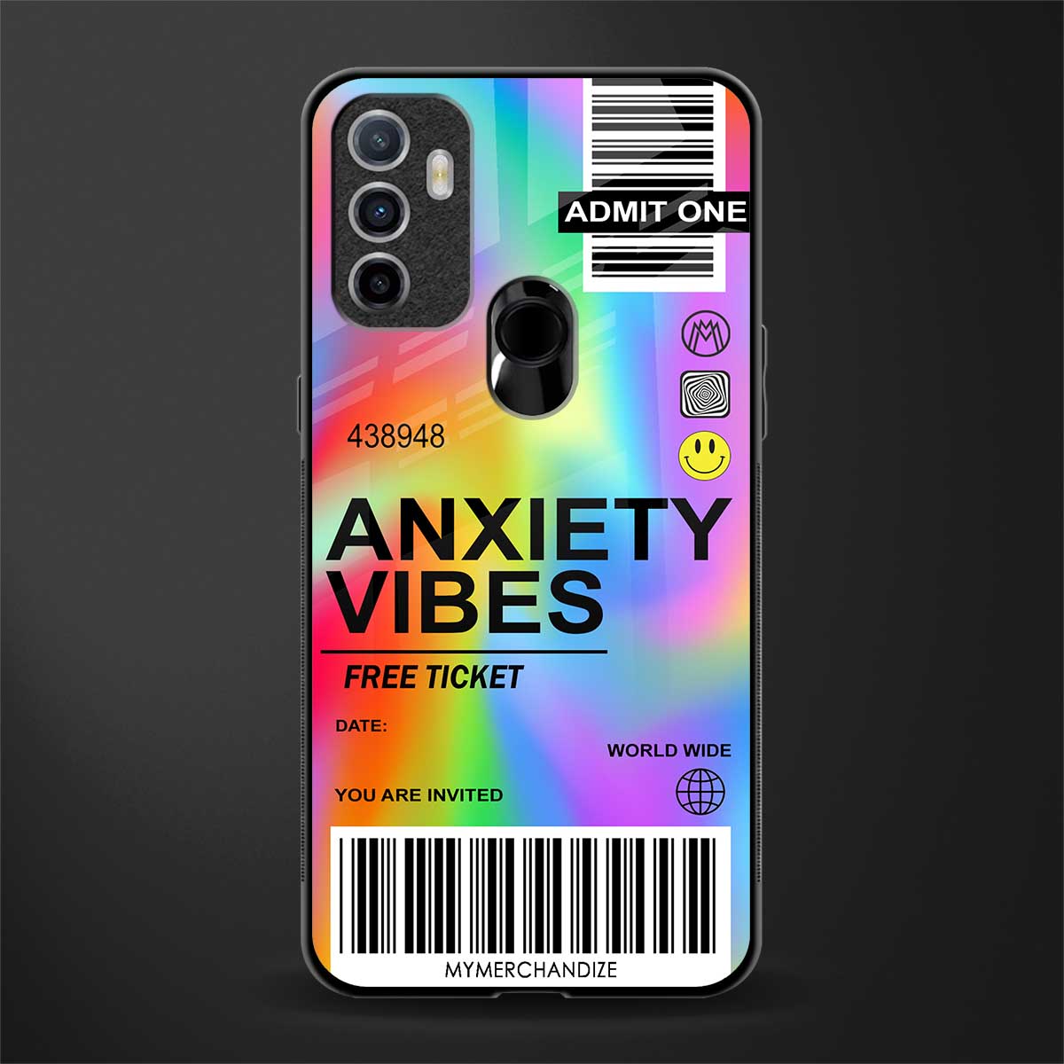 anxiety vibes glass case for oppo a53 image