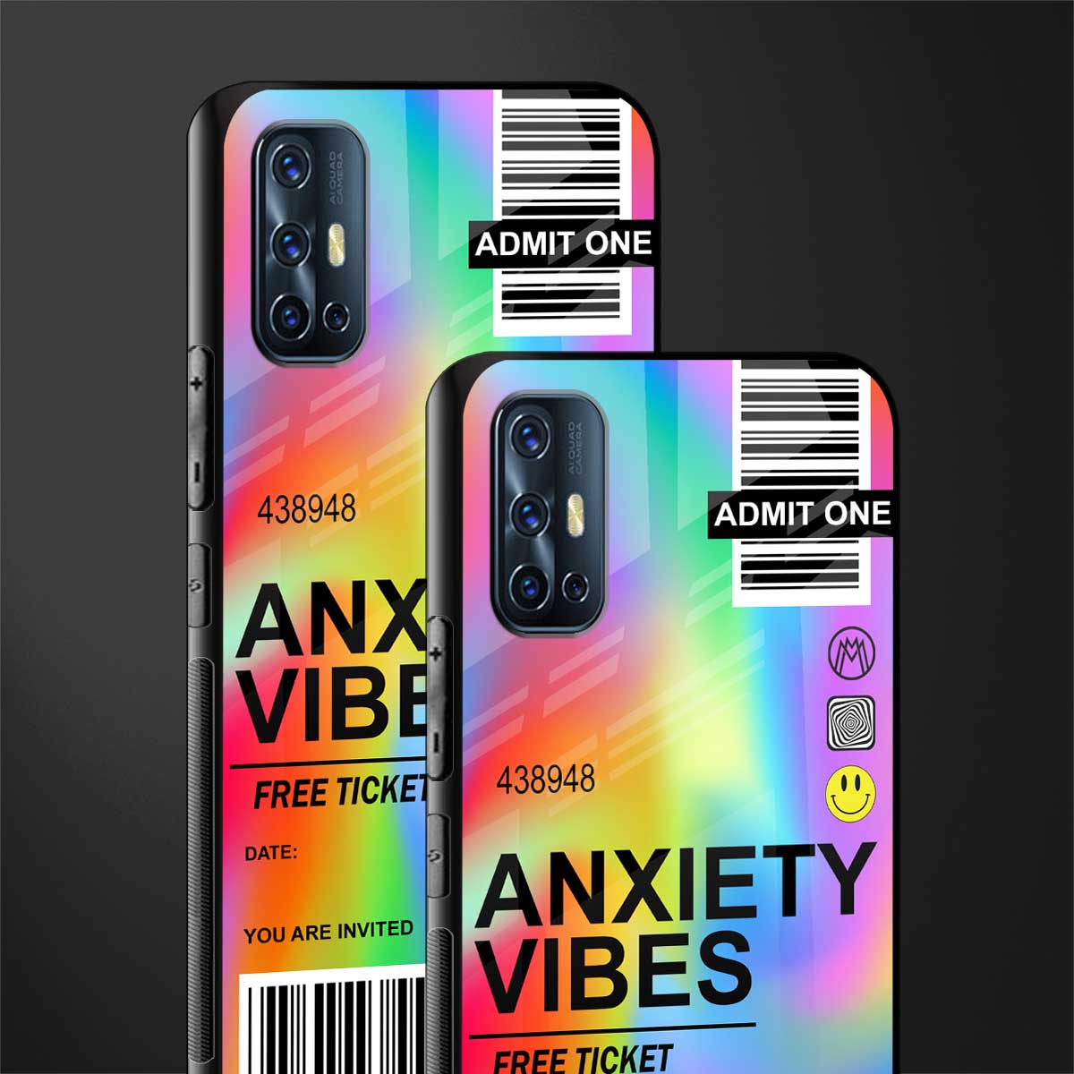 anxiety vibes glass case for vivo v17 image-2