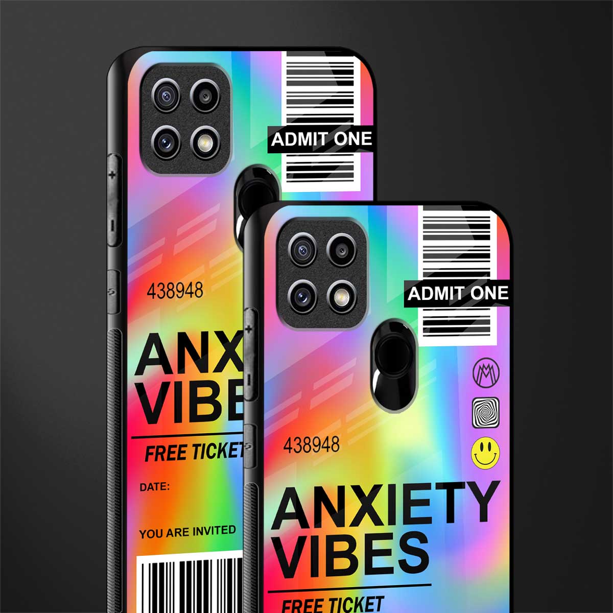 anxiety vibes glass case for oppo a15s image-2