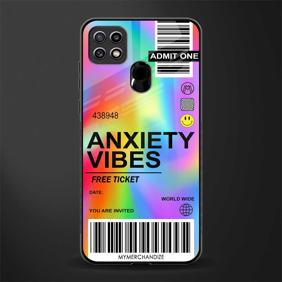 anxiety vibes glass case for oppo a15s image