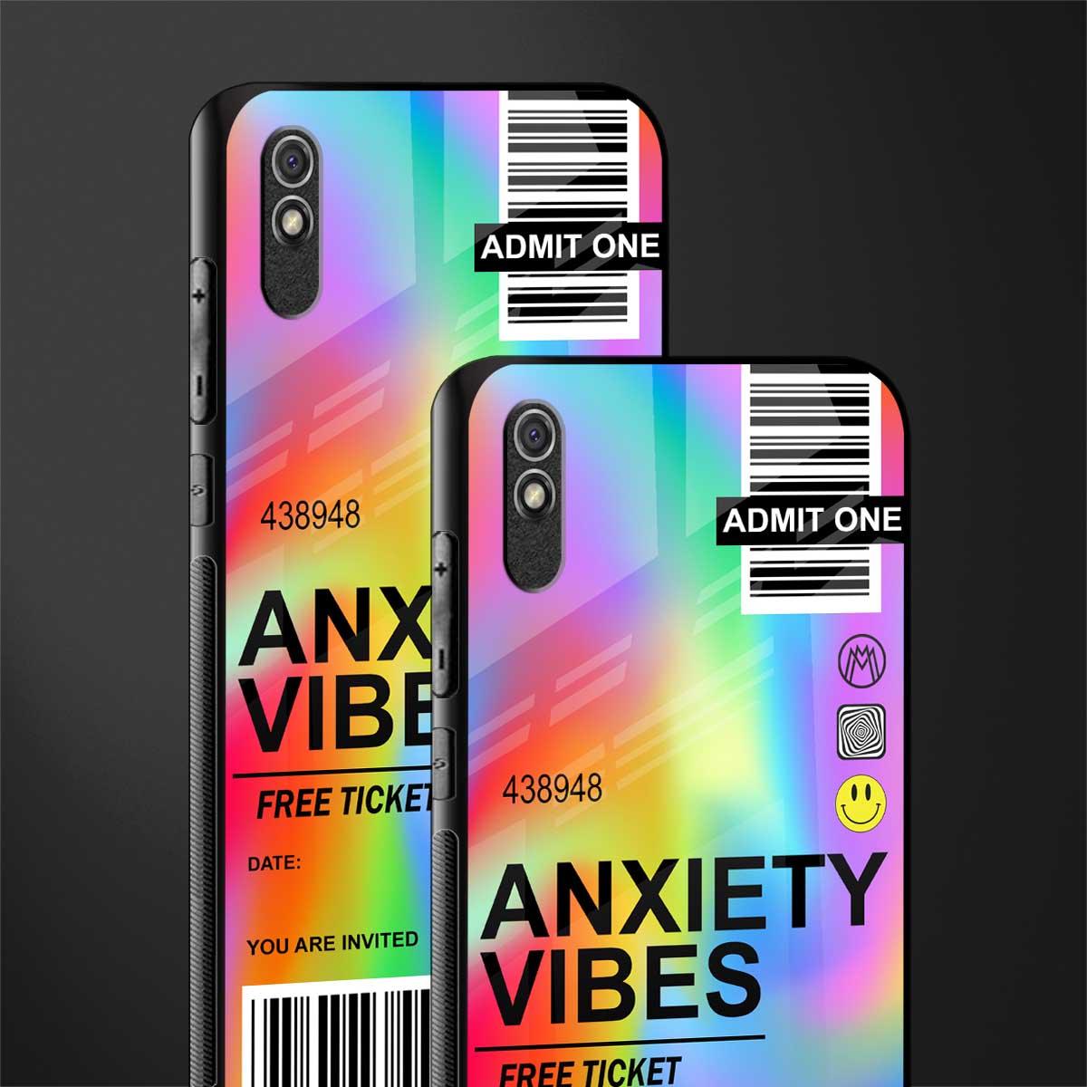anxiety vibes glass case for redmi 9i image-2