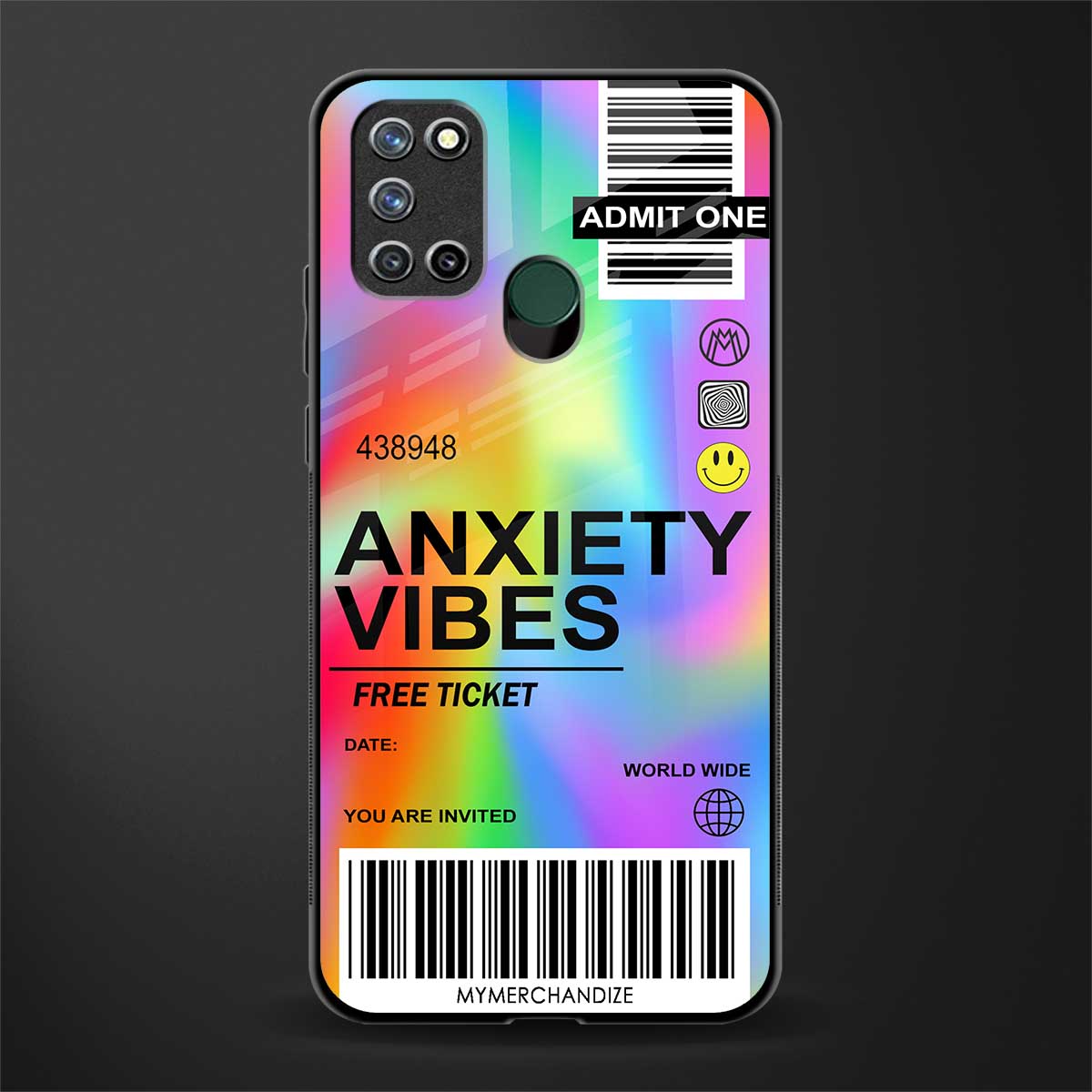 anxiety vibes glass case for realme 7i image