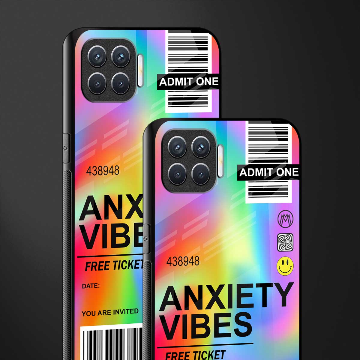 anxiety vibes glass case for oppo f17 image-2