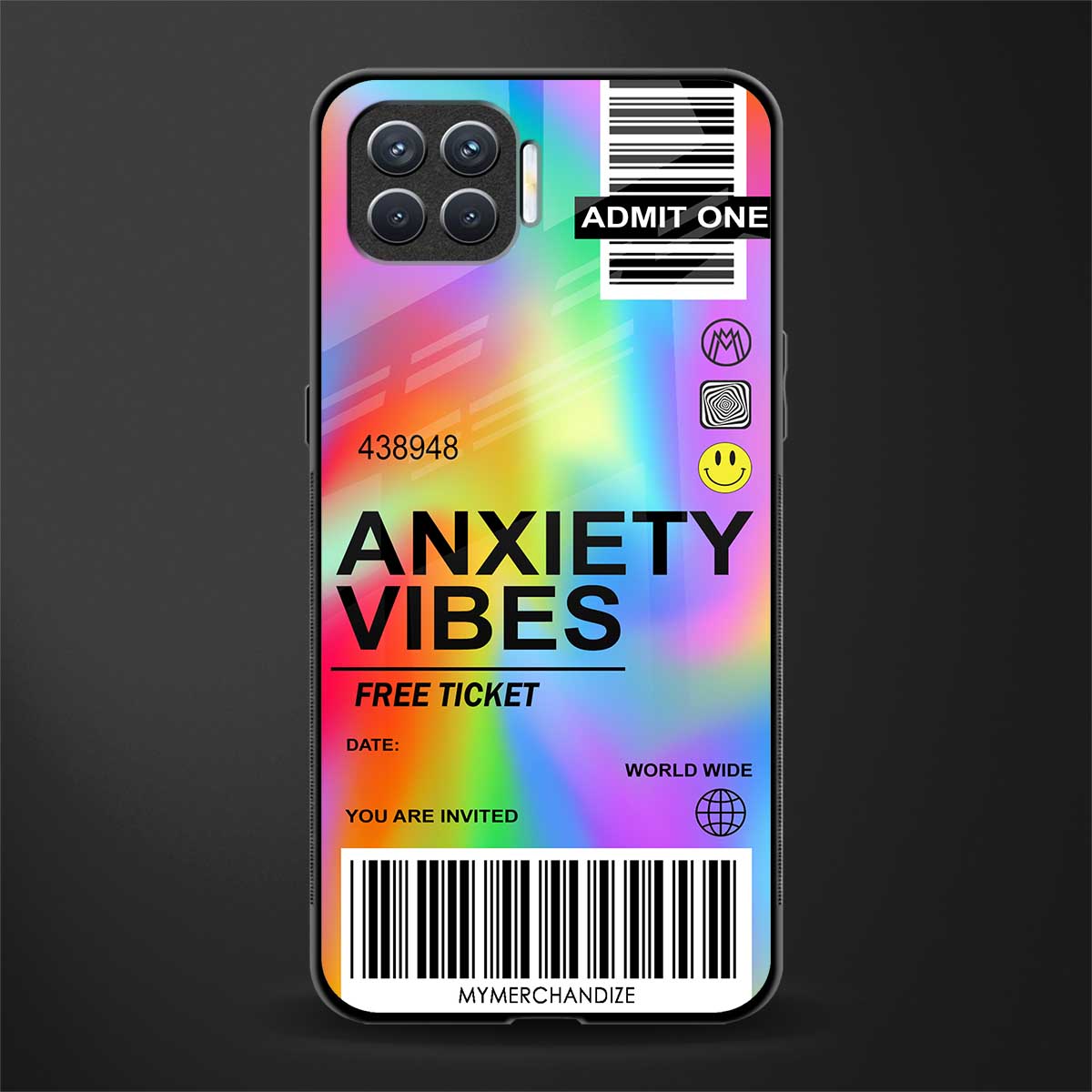 anxiety vibes glass case for oppo f17 image