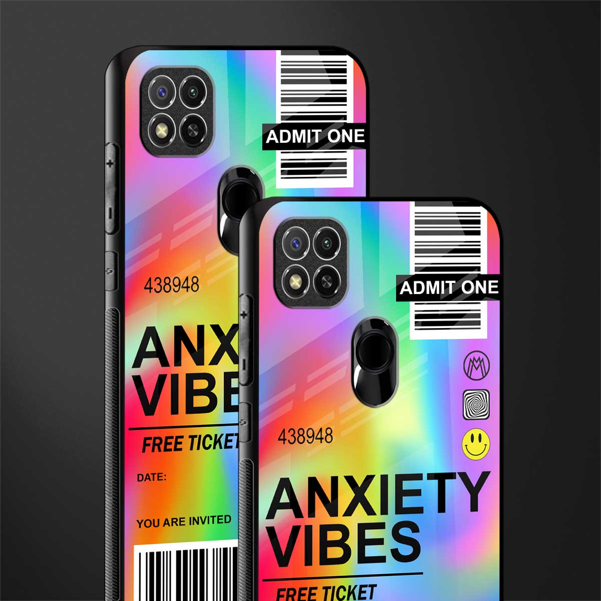 anxiety vibes glass case for redmi 9 image-2