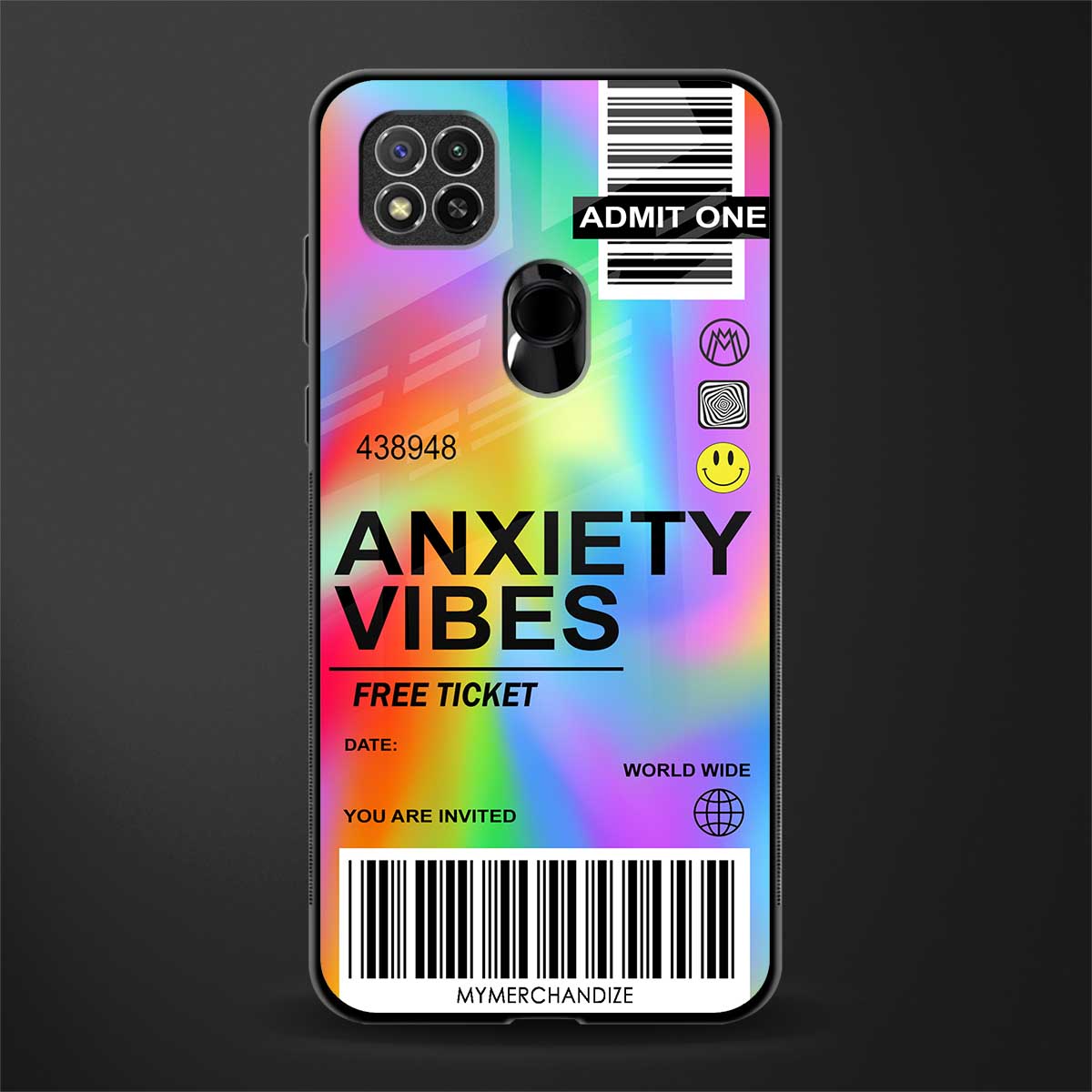 anxiety vibes glass case for redmi 9 activ image